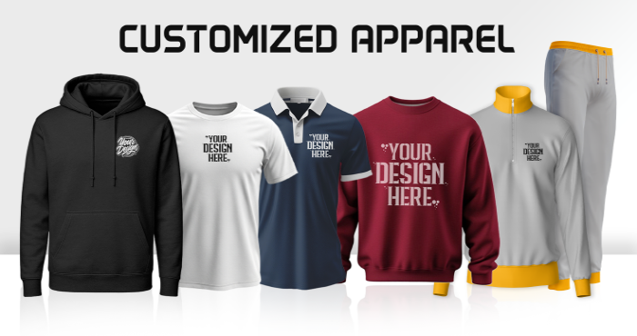 WE OFFER CUSTOMIZED APPAREL!